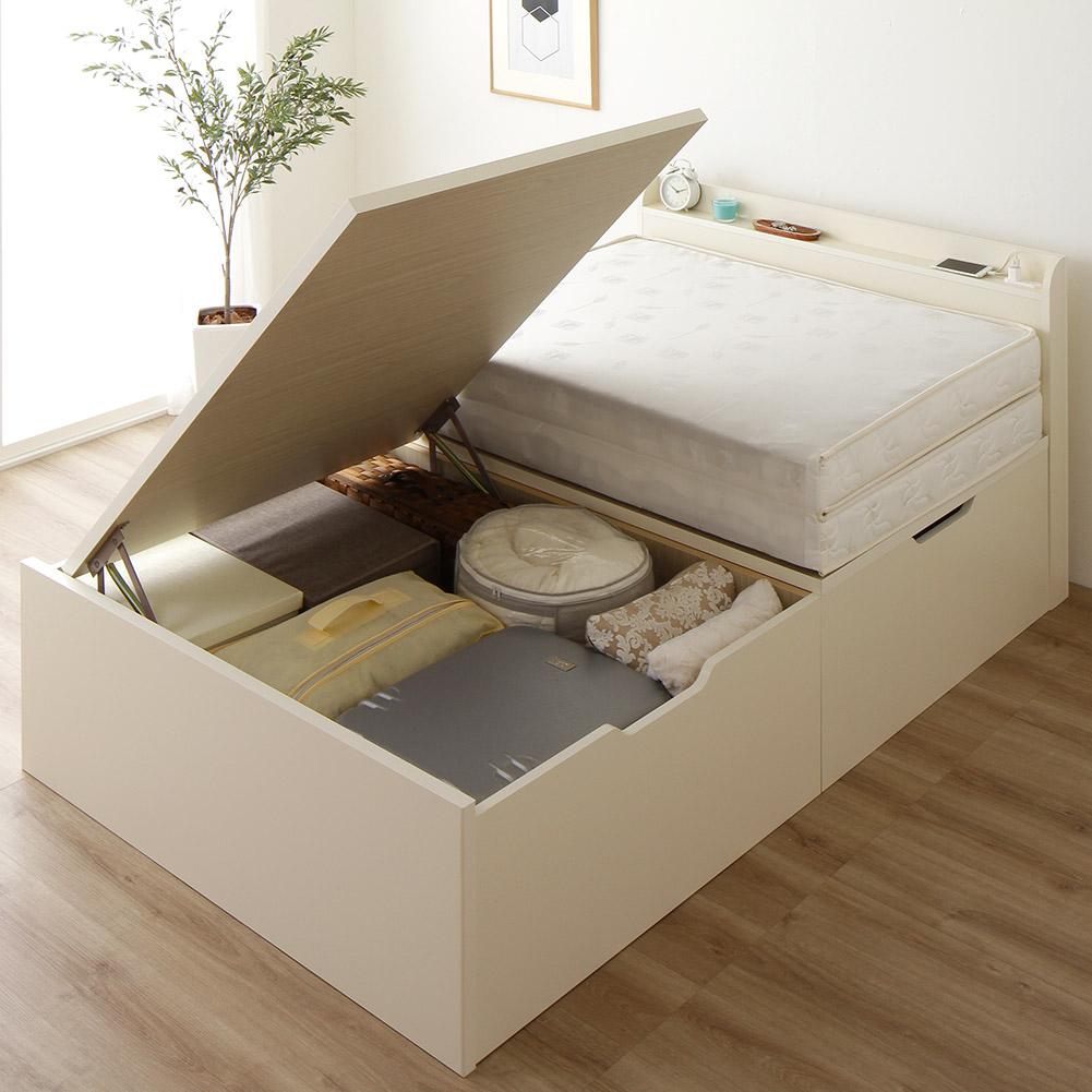 跳ね上げベッド 日本製 アイボリー