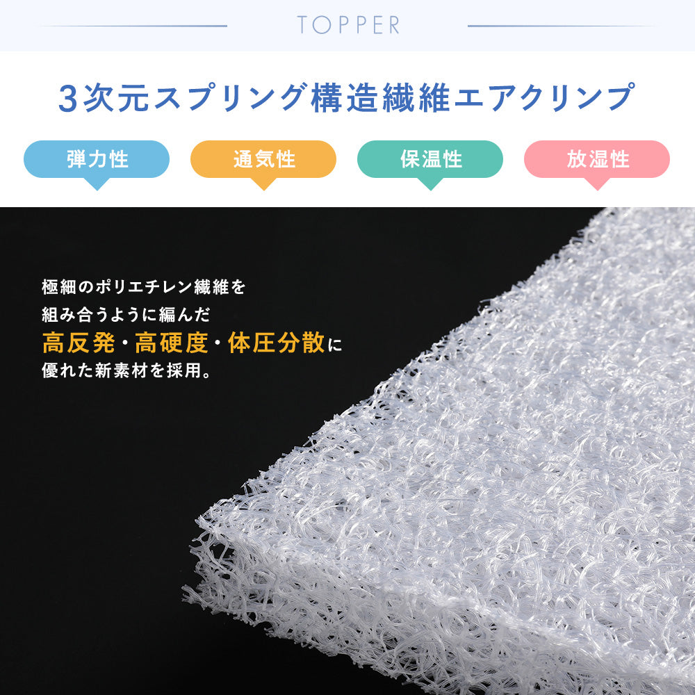 3次元 ポケットコイル 保湿 通気性 弾力性 放湿