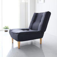 日本製 リクライニング ハイバックソファ 1人掛け単品 デニム生地 インディゴブルー