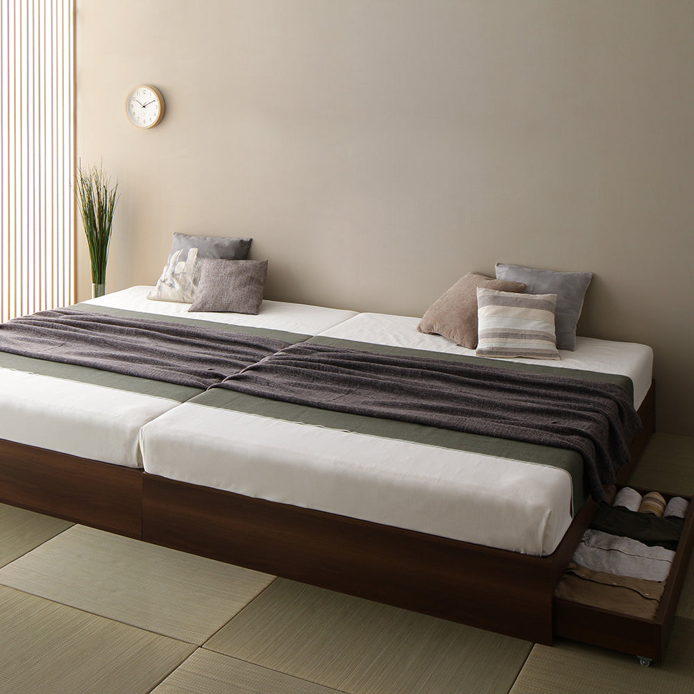 ベッド 収納付き 引き出し付き 木製 省スペース コンパクト ヘッドレス