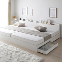 引き出し収納付きベッド『Absol アブソル』2台セット ホワイト