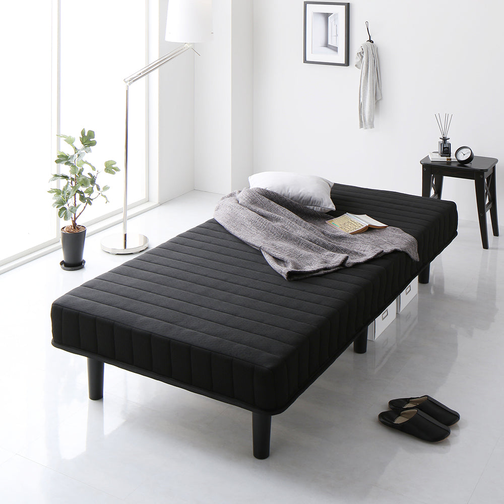 2台▪️送料無料 脚付きマットレスベッド 一体型 シングルベッド ブラック