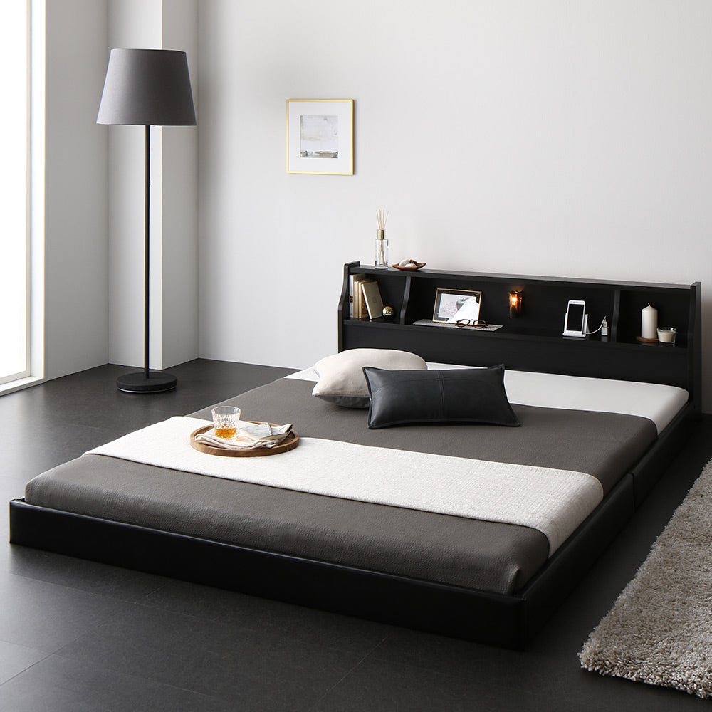 ブラック ローベッド 照明付き