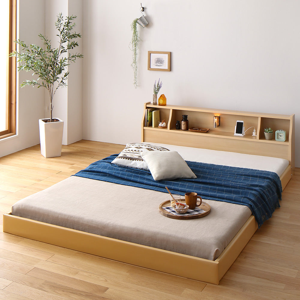 ナチュラル ローベッド 照明付き