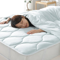 とろとろニット×人工羽毛 洗える 敷きパッド 春夏秋3シーズン 『Mermin マーミン』 ミント