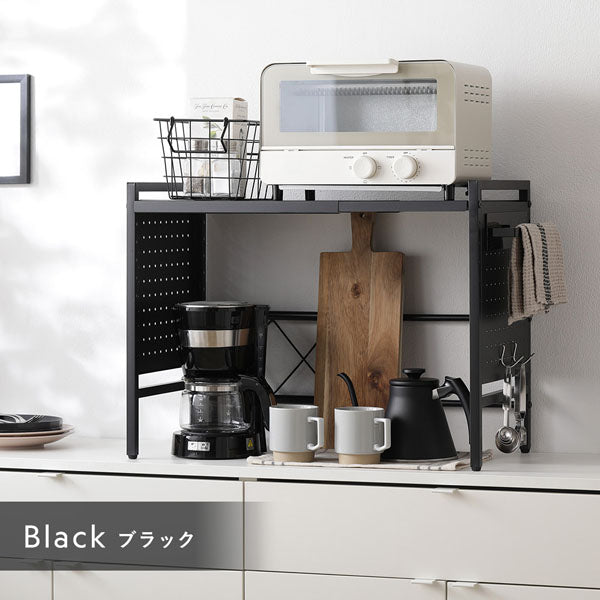 スチール製 伸縮レンジ上ラック 1段タイプ マグネット対応（幅41～63cm