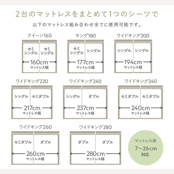 2台のマットレスをまとめて1つのシーツで