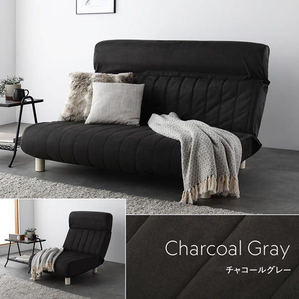 【美品】RASIK ハイバックソファ チャコールグレー 日本製 リクライニング 日本製 ふかふかハイバックリクライニングソファ/もっちり幸せ特等席