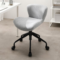 デスクチェア 『Luona ルオナ』 グレー(ブラック脚) プレーン生地