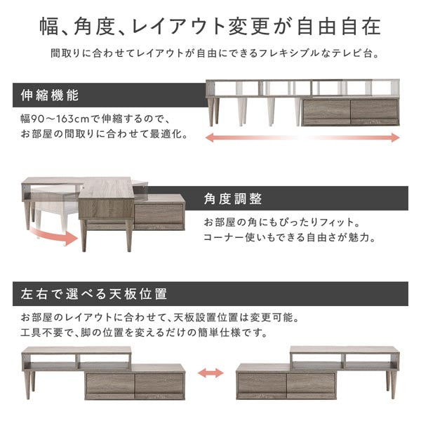 幅、角度、レイアウト変更が自由自在