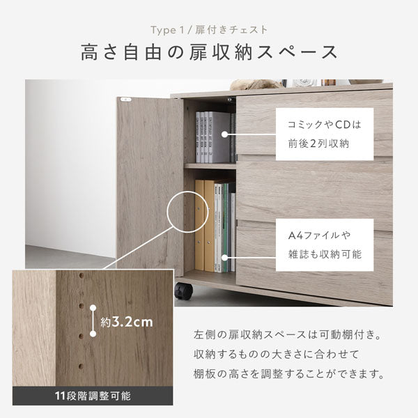 高さ自由の扉収納スペース