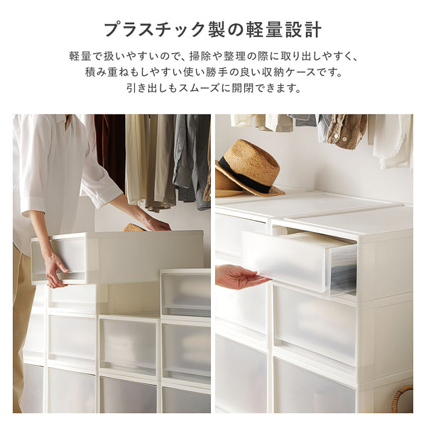 中身が見やすい収納ケース 2個セット 日本製 押入れ用 奥行き74cm