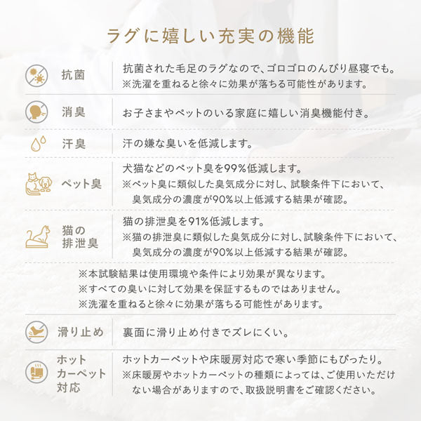 ラグに嬉しい充実の機能