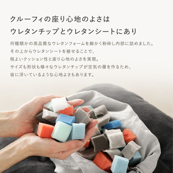 クルーフィの座り心地のよさはウレタンチップとウレタンシートにあり