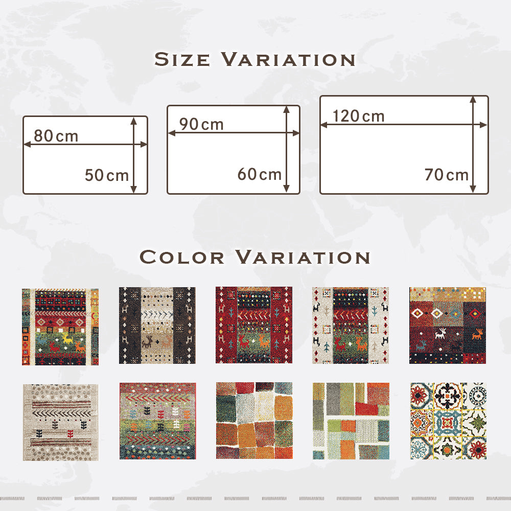サイズバリエーション 50×80cm 60×90cm 70×120cm カラーバリエーション