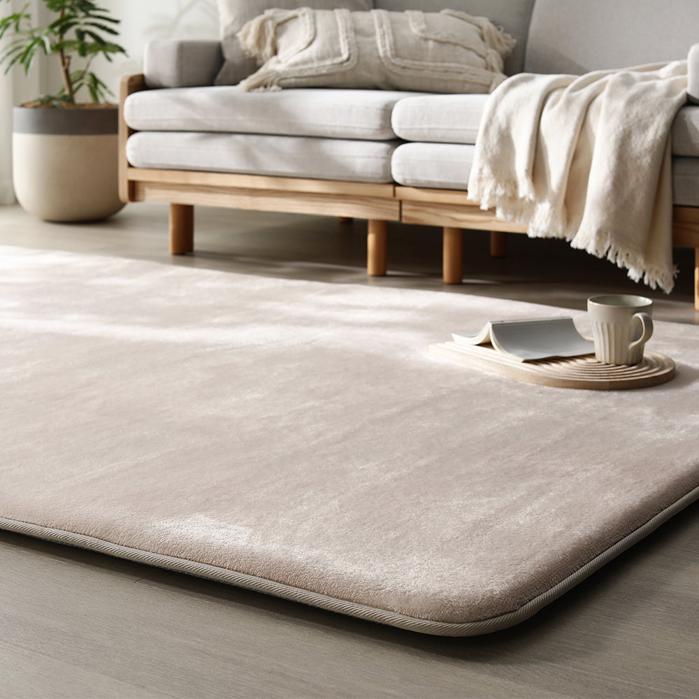 もっちり30mm厚 オールシーズン防音ラグ 『Molla モッラ』 約130×190cm ベージュ