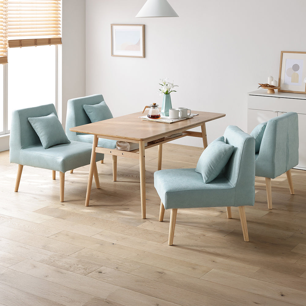 ソファダイニング 5点セット 『Mivo ミヴォ』 ライトブルー