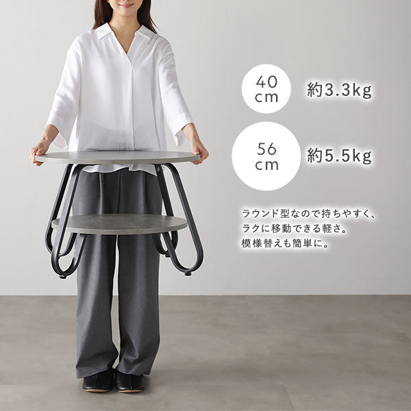 ラウンド型なので持ちやすく、ラクに移動できる軽さ。模様替えも簡単に。