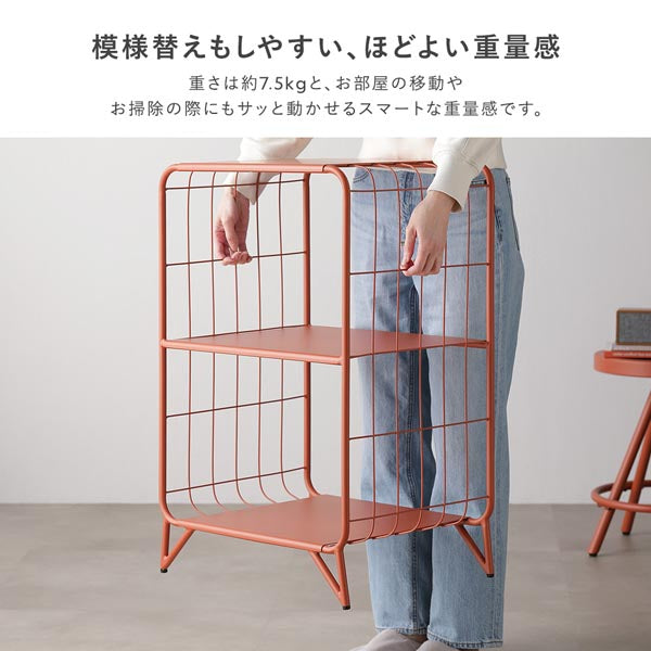 カラースチール ワイヤーシェルフ/細身のスチールワイヤーで仕上げた