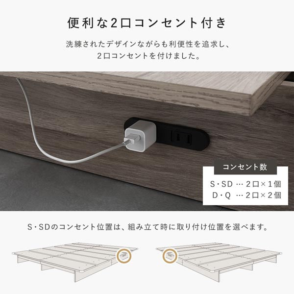 便利な2口コンセント付き
