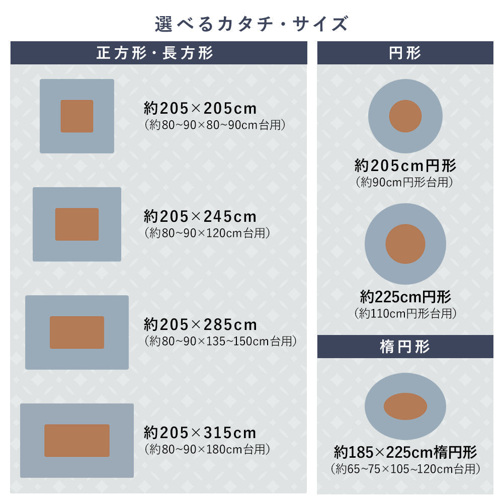 選べる形サイズ