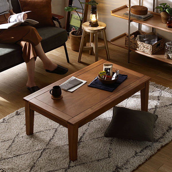 アカシア天然木 オイル仕上げ こたつテーブル 105×60cm 使用イメージ
