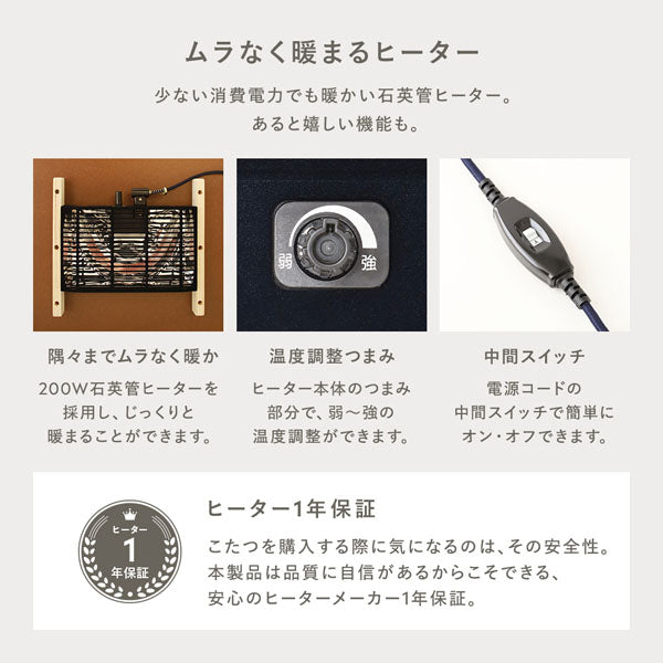 ムラなく暖まるヒーター