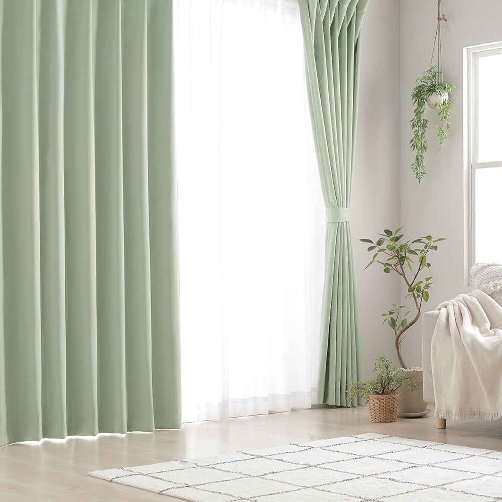 日本製 20色から選べる 1級遮光カーテン ミント