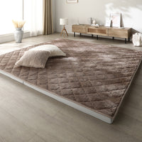 厚さが選べる 極厚 ラグ 『Nolphi ノルフィ』 185×185cm フランネル生地 モカブラウン