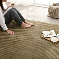 防音コーデュロイラグ 『Luune ルーネ』 約190×190cm オリーブ