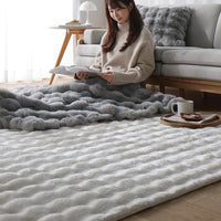 ポコポコ毛布みたいな洗えるラグ 『hoho-roko ホホロコ』 約190×240cm アイボリー