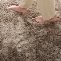 洗えるふんわり濃密シャギーラグ 『Suufa スーファ』 約190×240cm セピアベージュ