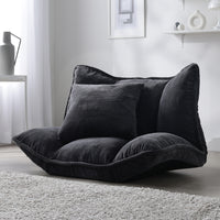 リクライニングフロアソファ 『Flumie フルーミー』 1人掛け チャコールグレー ソフト生地