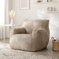 ウレタンクッションソファ 『Cloofy クルーフィ』 1人掛け単品 コーデュロイ生地 ベージュ