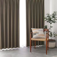 遮光率100% 完全遮光 遮熱 遮音 日本製 サイズが選べる 1級遮光カーテン・レースセット 幅150cm オリーブブラウン（各1枚入り）