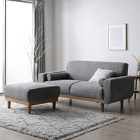 インテリアソファ 『ida イーダ』ソファセット 2.5人掛け+オットマン グレー