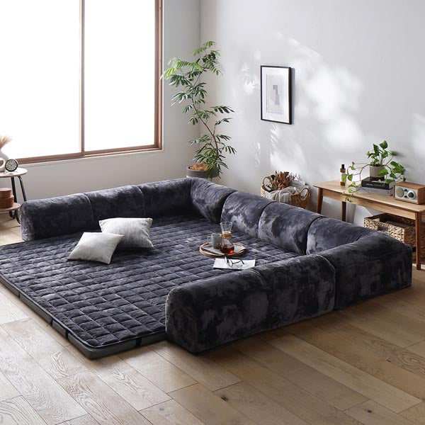 くつろぎフロアソファ 『toromofu トロモフ』 フランネルチャコールグレー