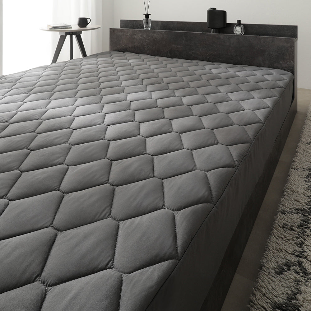 ピーチスキン ボックスシーツ 単品 『umowell ウモウェル』 チャコールグレー