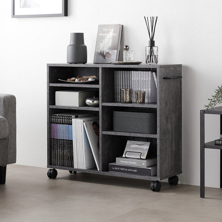 キャスター付き オープンラック 『Fauris フォーリス』 奥行26cm ストーングレー