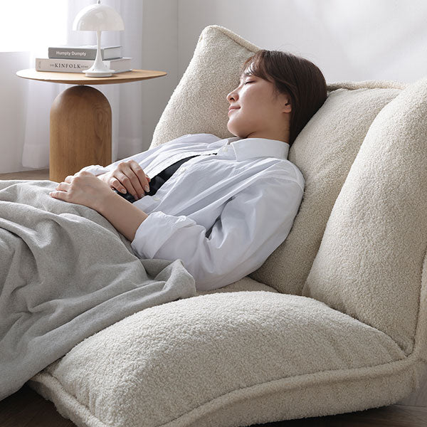 リクライニングフロアソファ 『Flumie フルーミー』ブークレ生地/来客