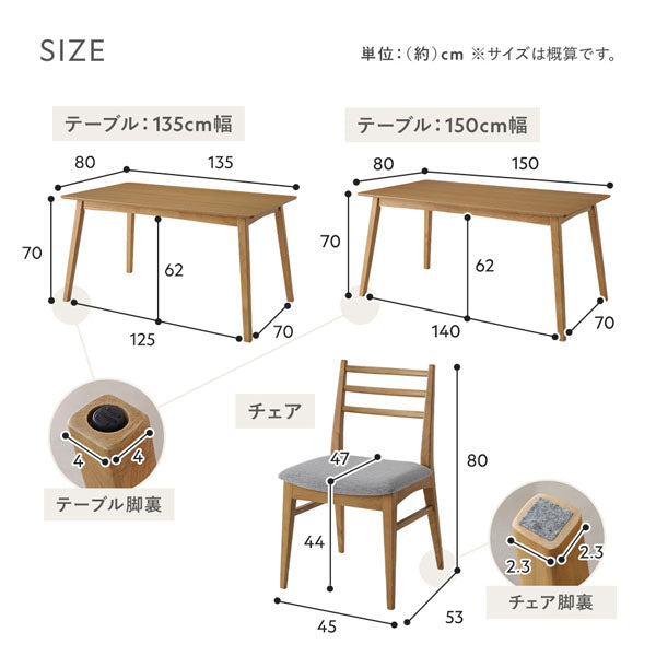 サイズ（5点セット）