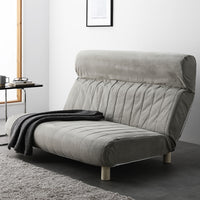 日本製 ハイバックリクライニング ローソファ 2人掛け シルバーグレー