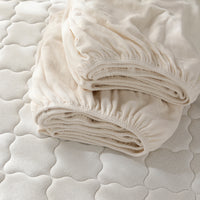 のびのびボックスシーツ 2枚セット 素材(ふっくらタオル) 『Palmoa パルモア』 単身サイズ チークアイボリー