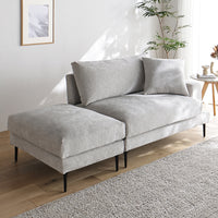 デザインソファ 『Wistiq ウィスティック』 2人掛けソファ(左アーム)+オットマン グレージュ