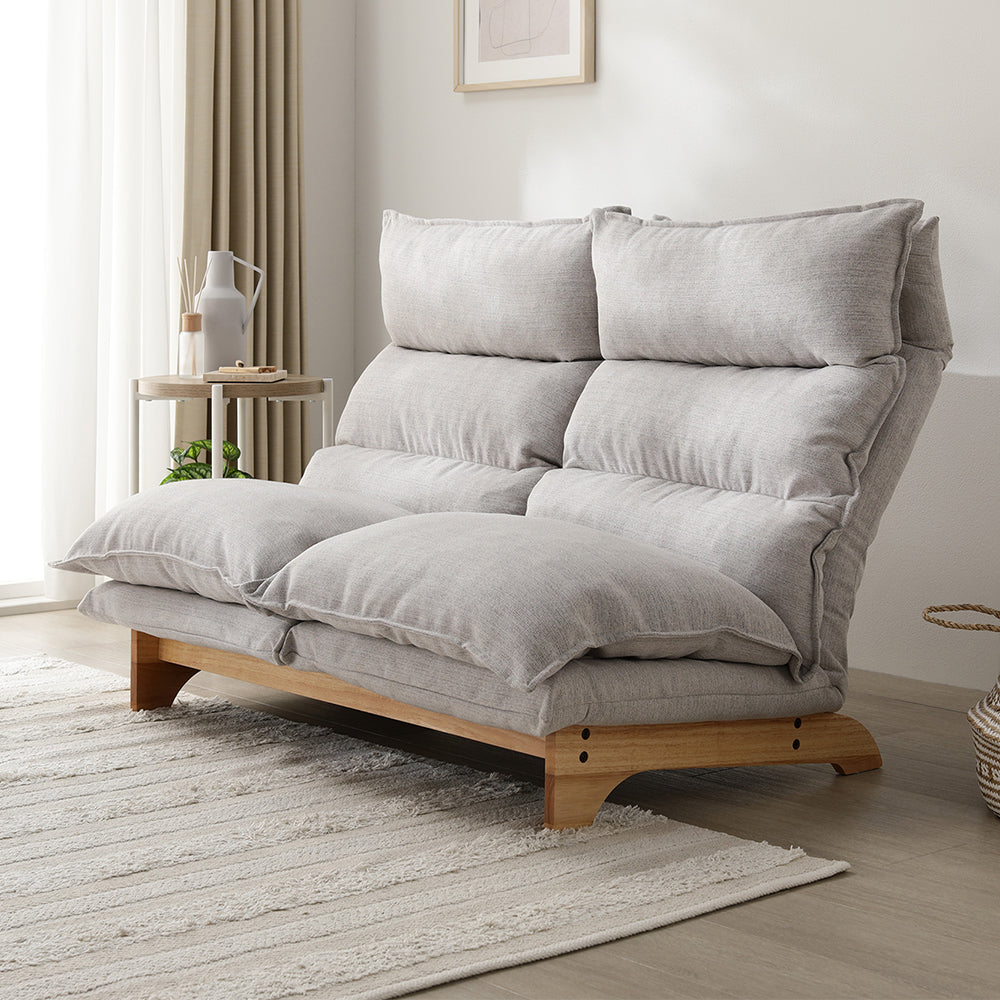 ハイバックリクライニングソファ 『UTO ウト』 2人掛け 単品 ベージュ