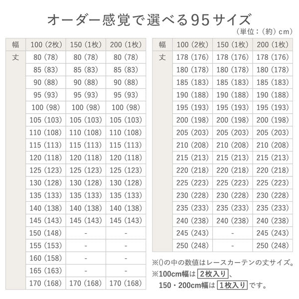 オーダー感覚で選べる95サイズ