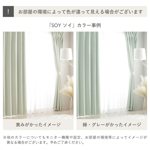 ドレープ2枚】日本製 20色から選べる1級遮光カーテン 幅100cm×2枚/洗濯