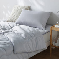 とろとろニット 掛け3点セット 『Mermin マーミン』 掛け布団＋枕＋枕カバー ライトグレー