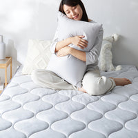 とろとろニット 敷き3点セット 『Mermin マーミン』 敷きパッド＋枕＋枕カバー ライトグレー