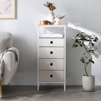 ファブリックチェスト 『Funo フーノ』 幅40cm 5段 アイボリー